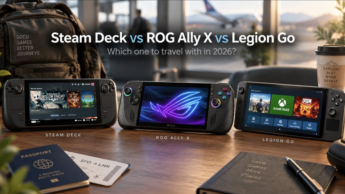 Steam Deck vs ROG Ally X vs Legion Go: which one to travel with (2026)