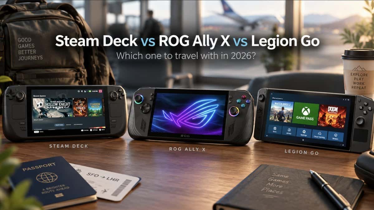 Steam Deck vs ROG Ally X vs Legion Go: which one to travel with (2026)