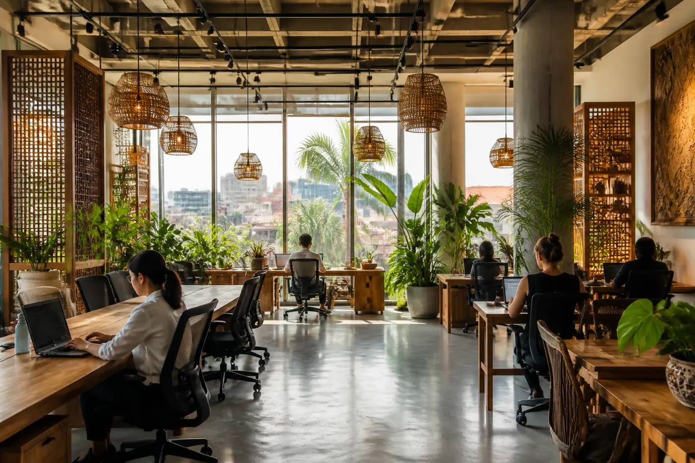 Coworking space editorial illustration for Phnom Penh