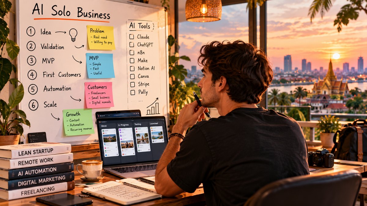 7 AI Side Hustles for Digital Nomads in 2026: Skills, Costs and First Clients