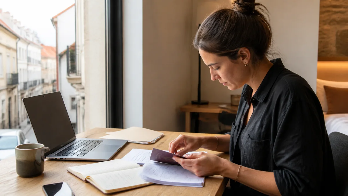 Portugal D8 visa applicant organising passport and supporting documents