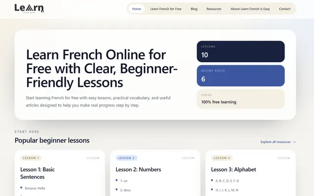 Learn French is Easy project preview